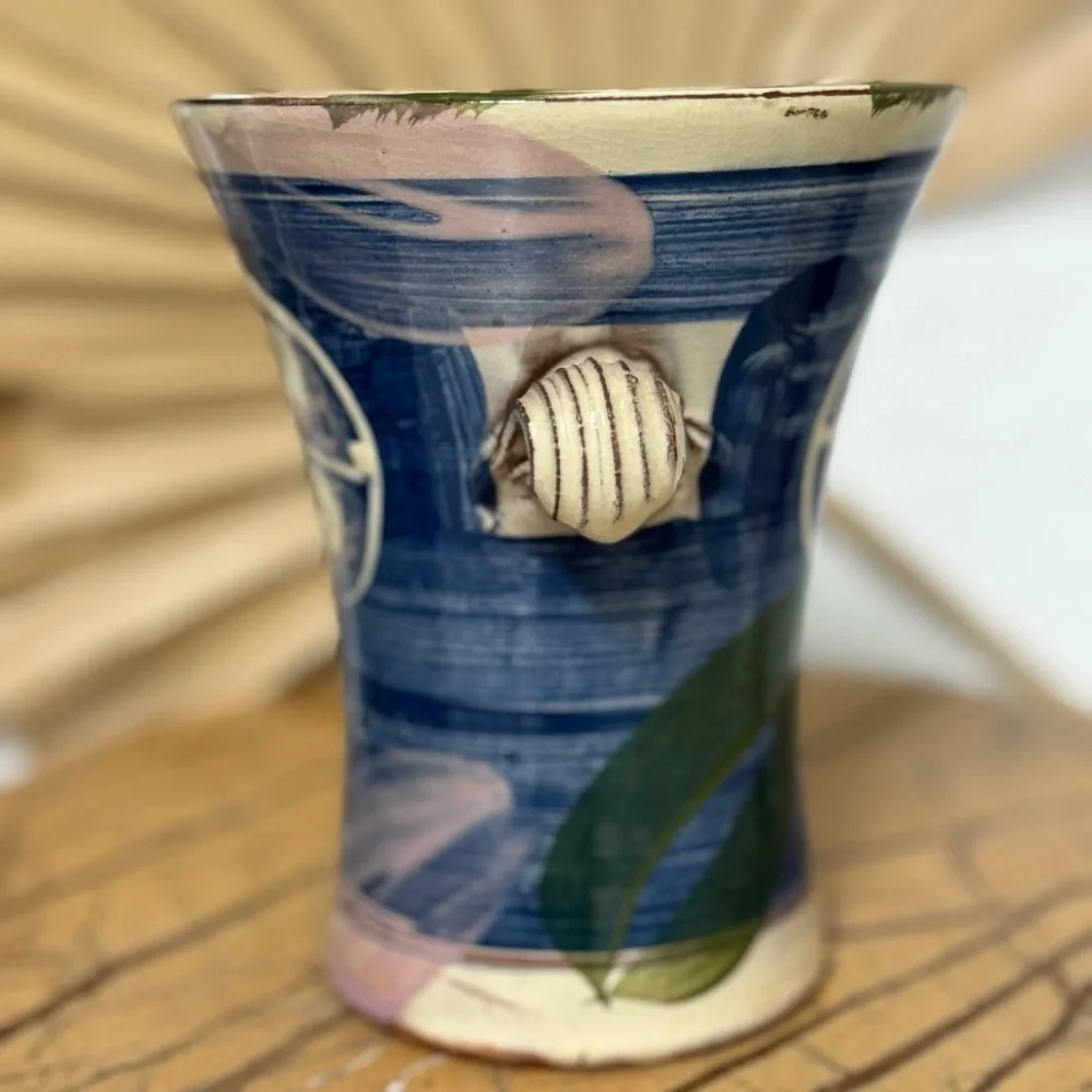 Vtg Judy Greene Pottery Galway Ireland Flower Vase Collector Art Decor European